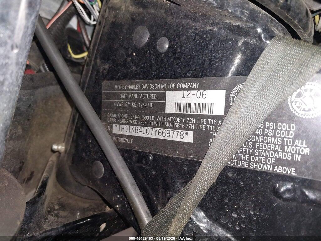 1HD1KB4107Y669778 2007 HARLEY-DAVIDSON FLHX photo no. 10