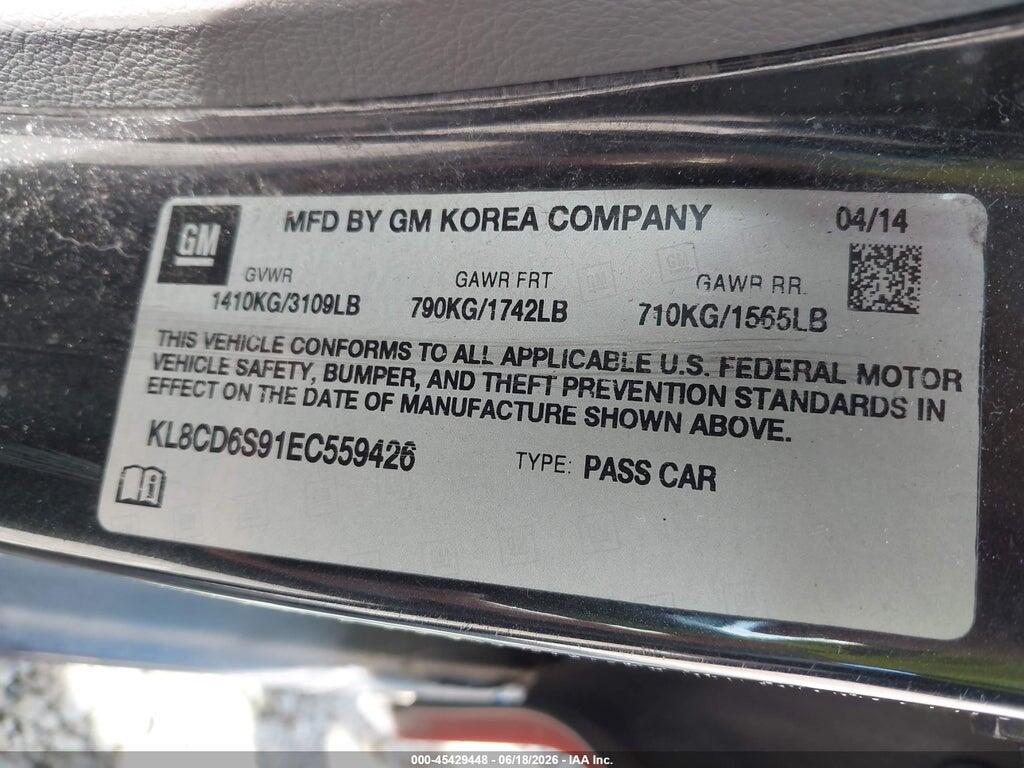 KL8CD6S91EC559426 2014 CHEVROLET SPARK photo no. 9