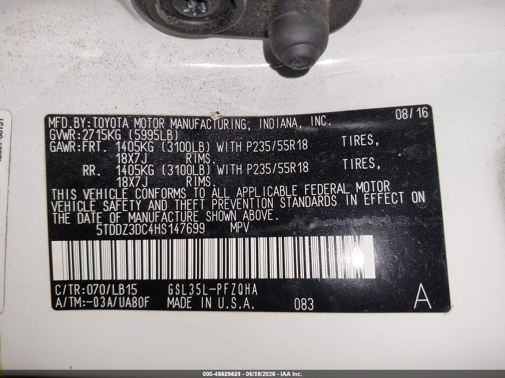 5TDDZ3DC4HS147699 2017 TOYOTA SIENNA photo no. 9