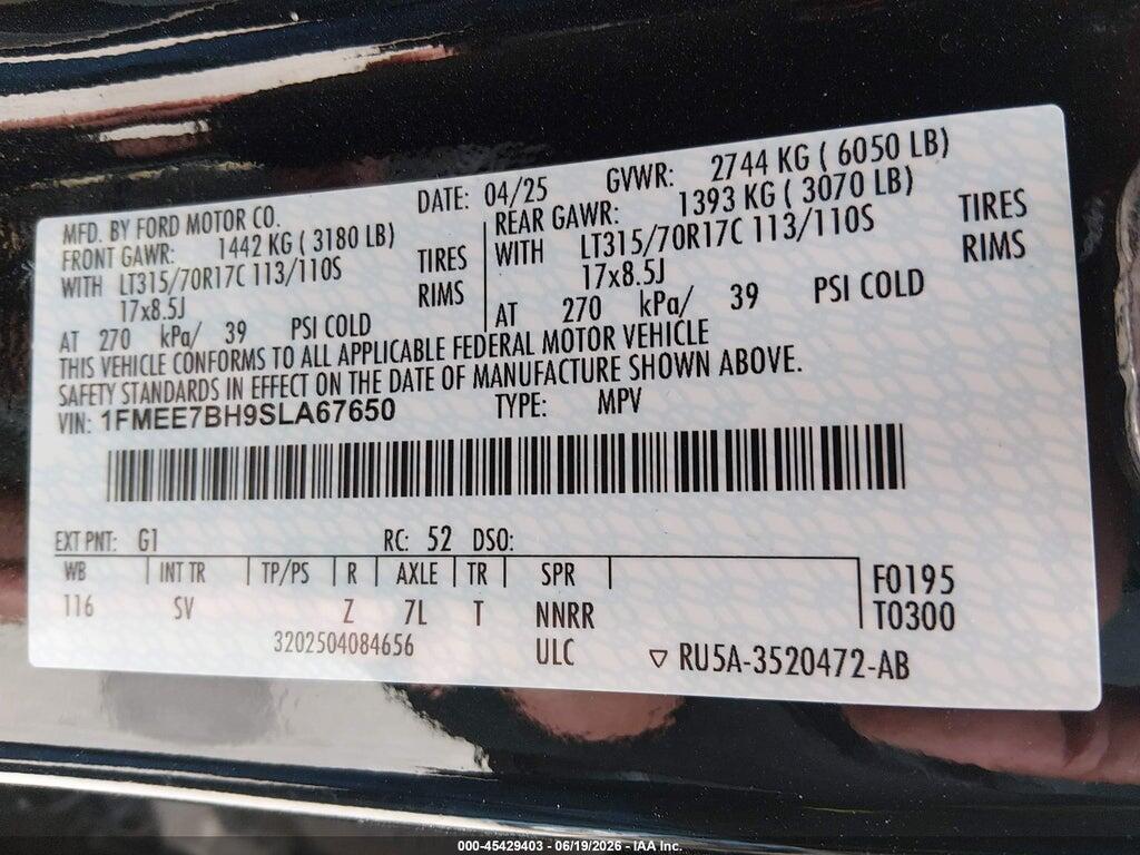 1FMEE7BH9SLA67650 2025 FORD BRONCO photo no. 9