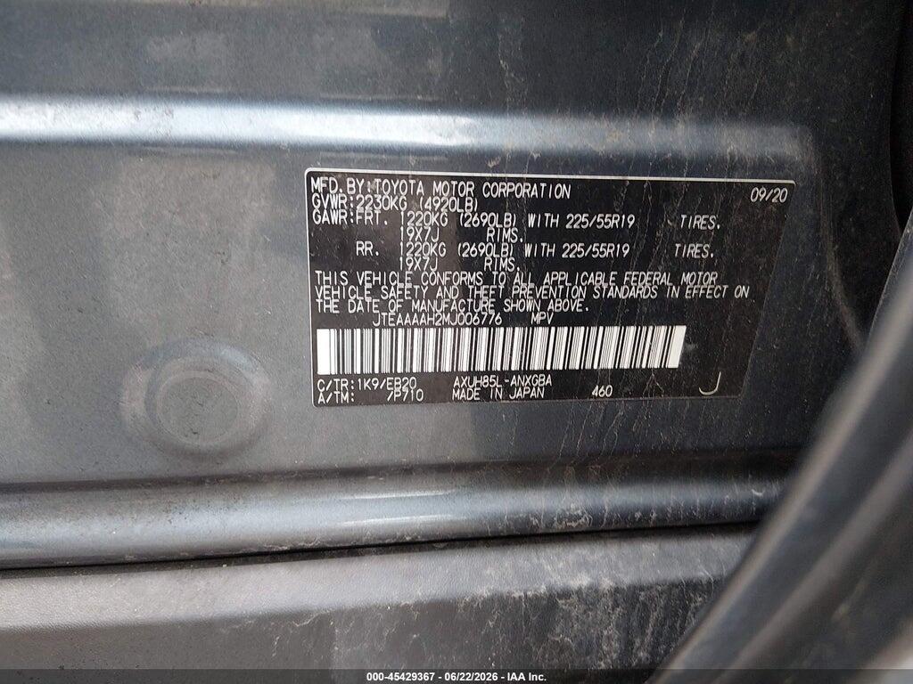 JTEAAAAH2MJ006776 2021 TOYOTA VENZA photo no. 9