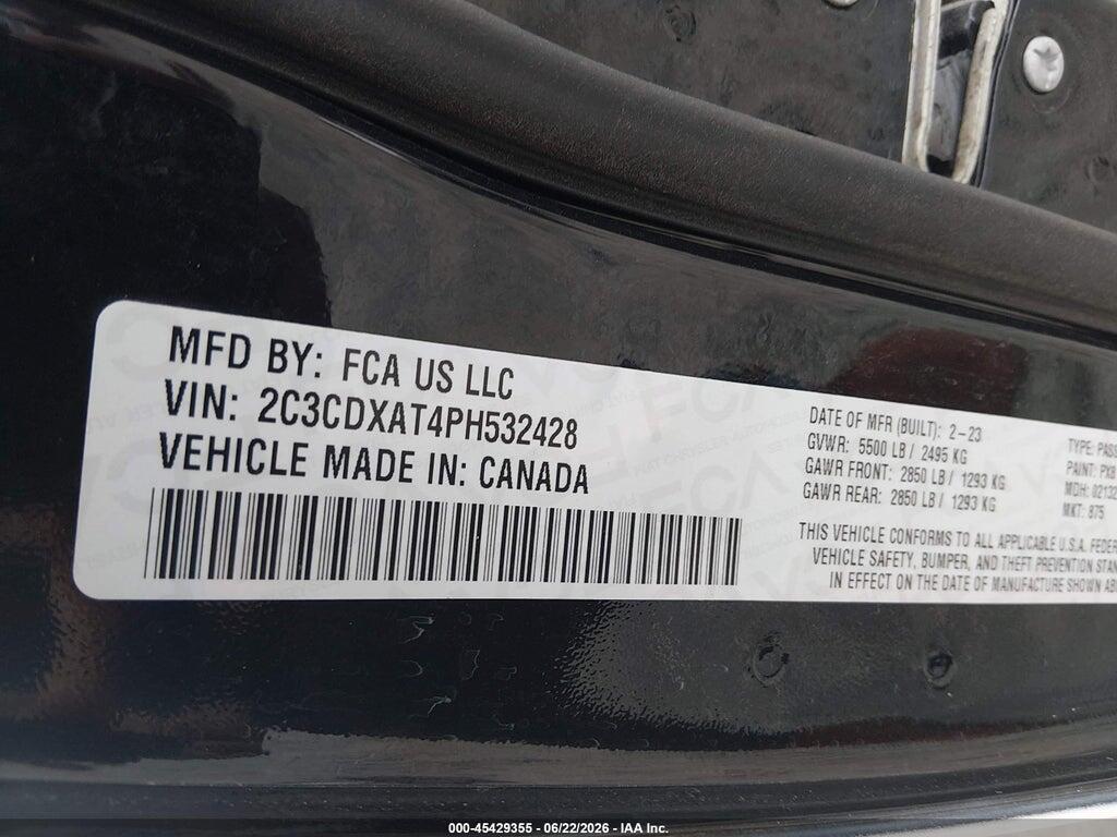 2C3CDXAT4PH532428 2023 DODGE CHARGER photo no. 9