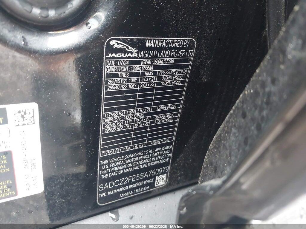 SADCZ2FE5SA750979 2025 JAGUAR F-PACE photo no. 9