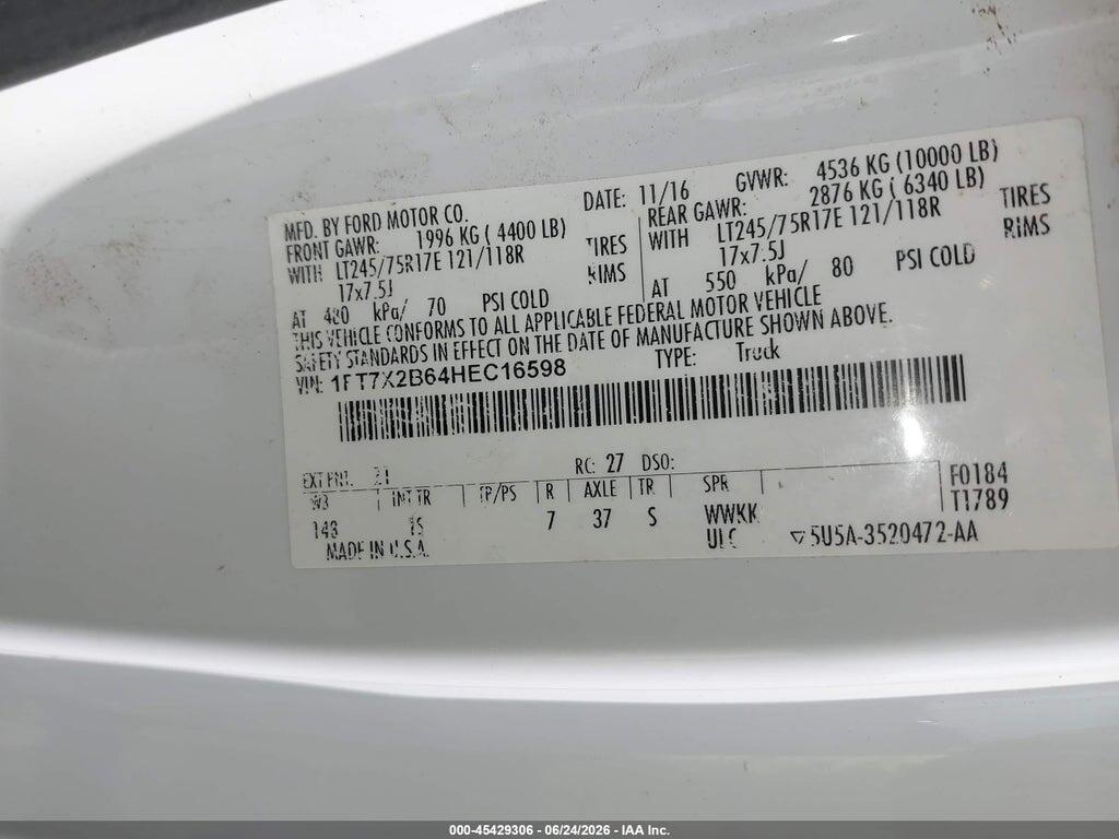 1FT7X2B64HEC16598 2017 FORD F-250 photo no. 9