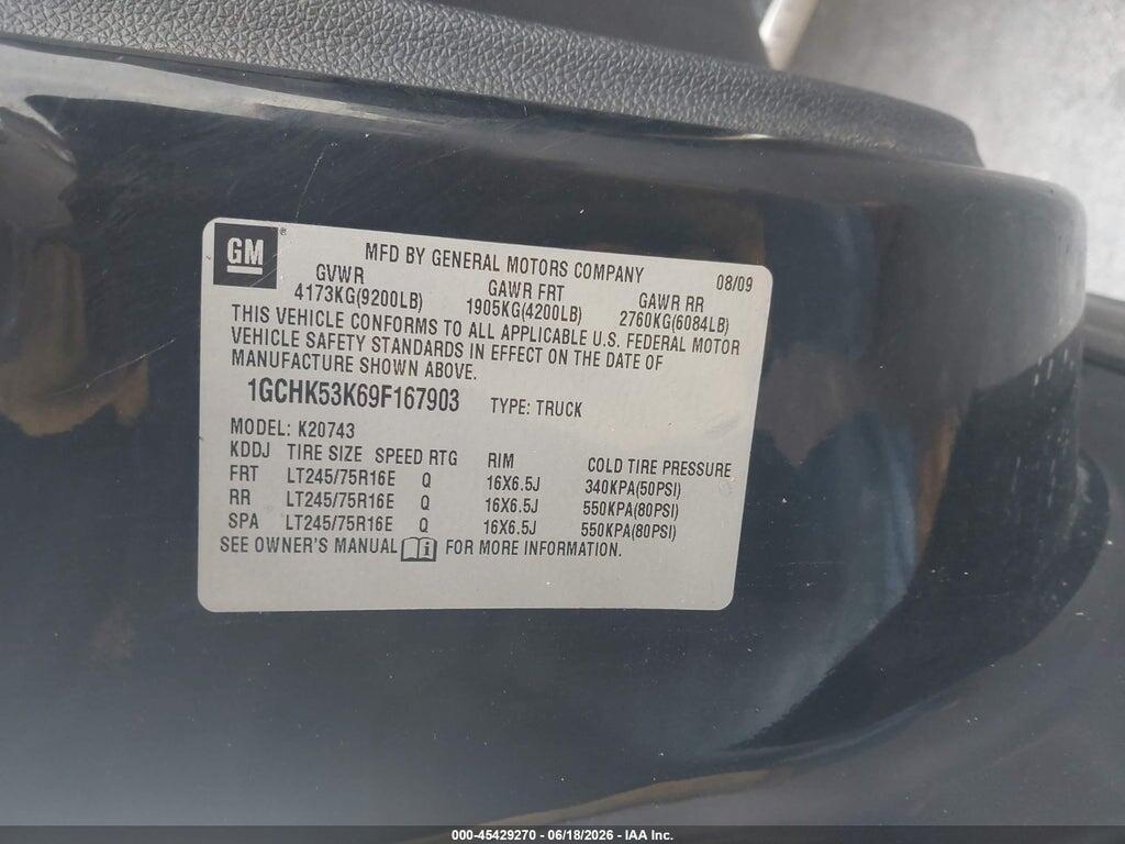 1GCHK53K69F167903 2009 CHEVROLET SILVERADO 2500HD photo no. 9