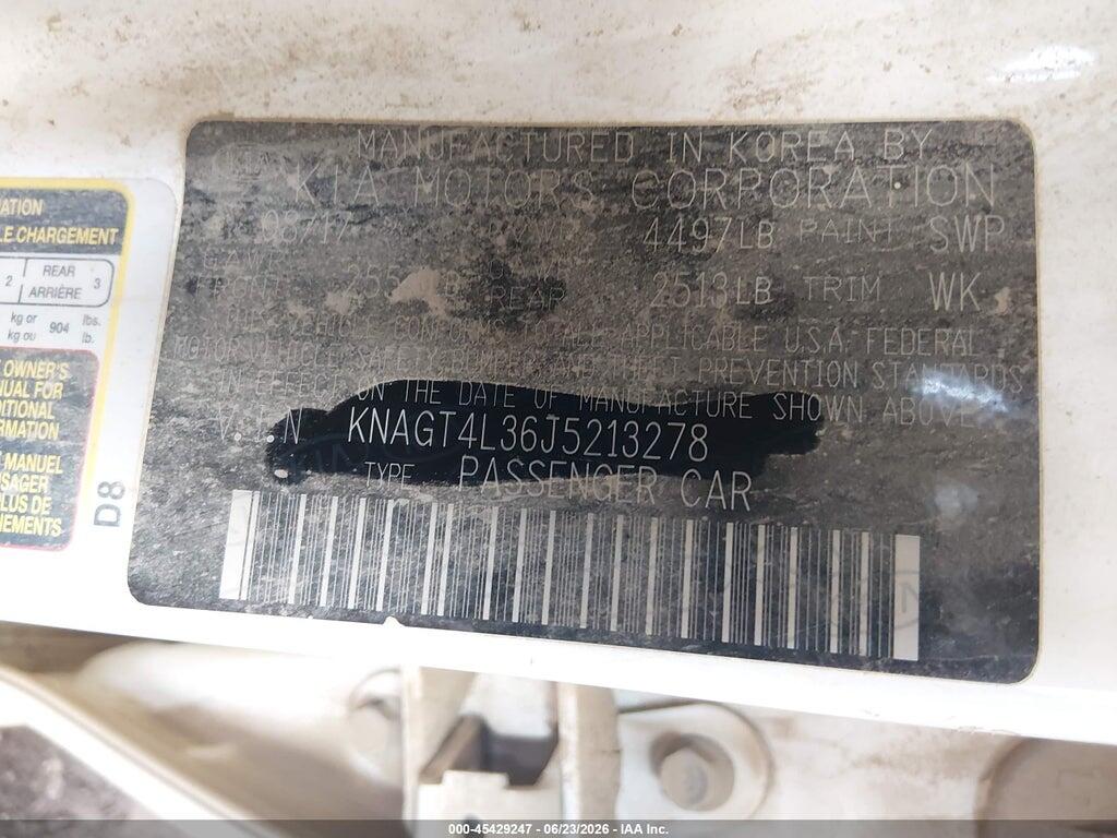 KNAGT4L36J5213278 2018 KIA OPTIMA photo no. 9
