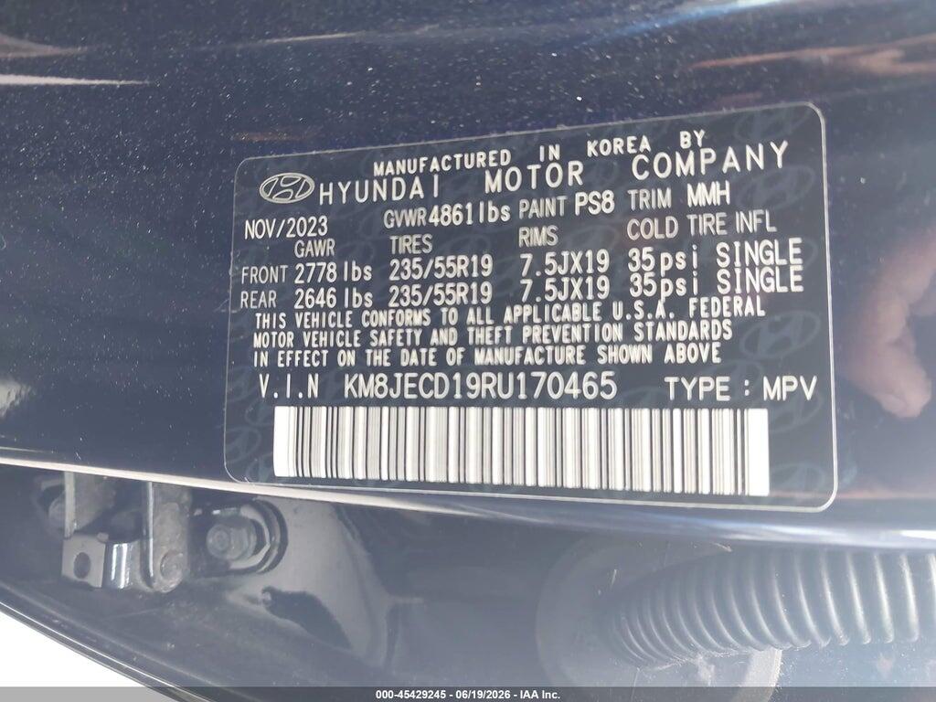 KM8JECD19RU170465 2024 HYUNDAI TUCSON HYBRID photo no. 9