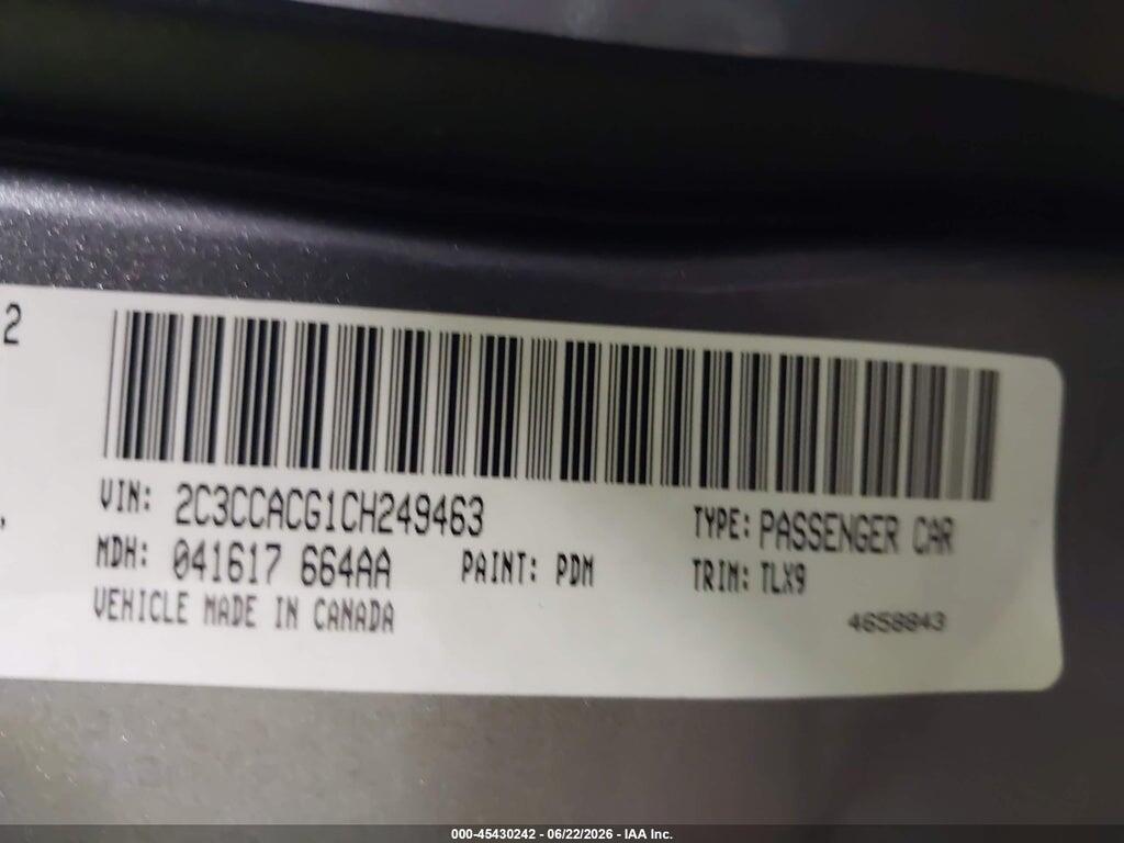 2C3CCACG1CH249463 2012 CHRYSLER 300 photo no. 9