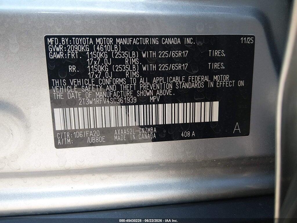 2T3W1RFV4SC361939 2025 TOYOTA RAV4 photo no. 9