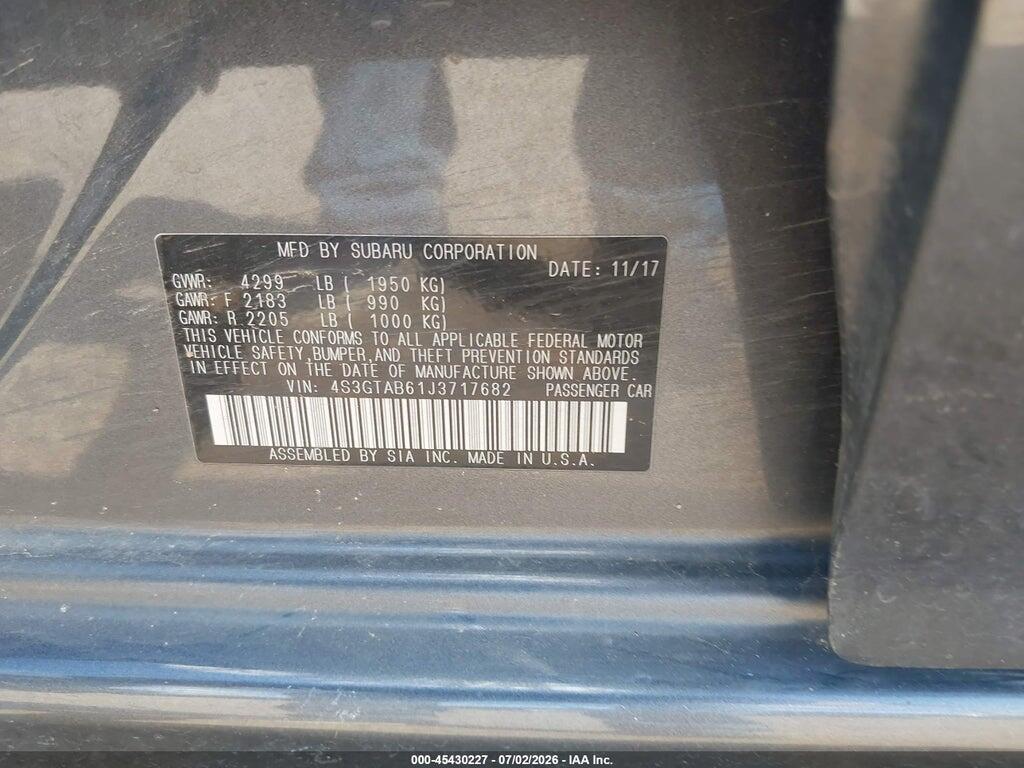 4S3GTAB61J3717682 2018 SUBARU IMPREZA photo no. 9