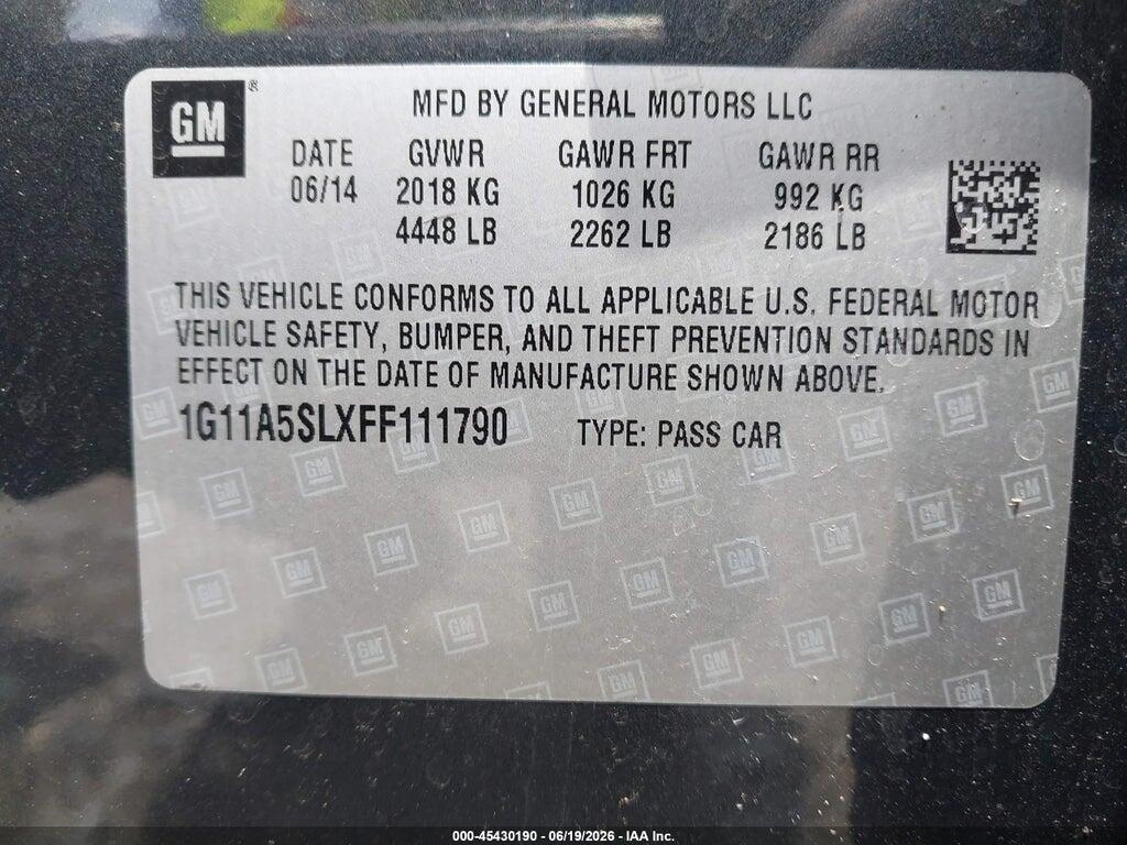 1G11A5SLXFF111790 2015 CHEVROLET MALIBU photo no. 9