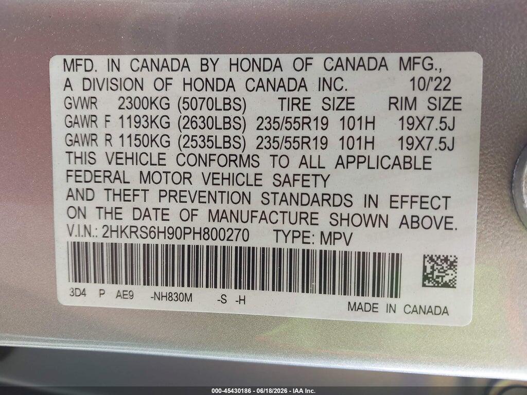 2HKRS6H90PH800270 2023 HONDA CR-V HYBRID photo no. 9