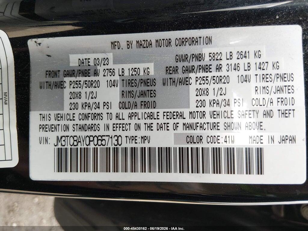 JM3TCBAY0P0657130 2023 MAZDA CX-9 photo no. 9