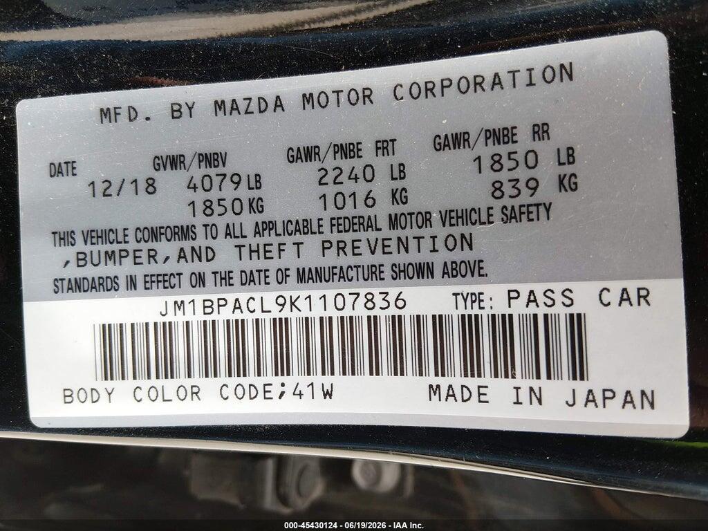 JM1BPACL9K1107836 2019 MAZDA MAZDA3 photo no. 9