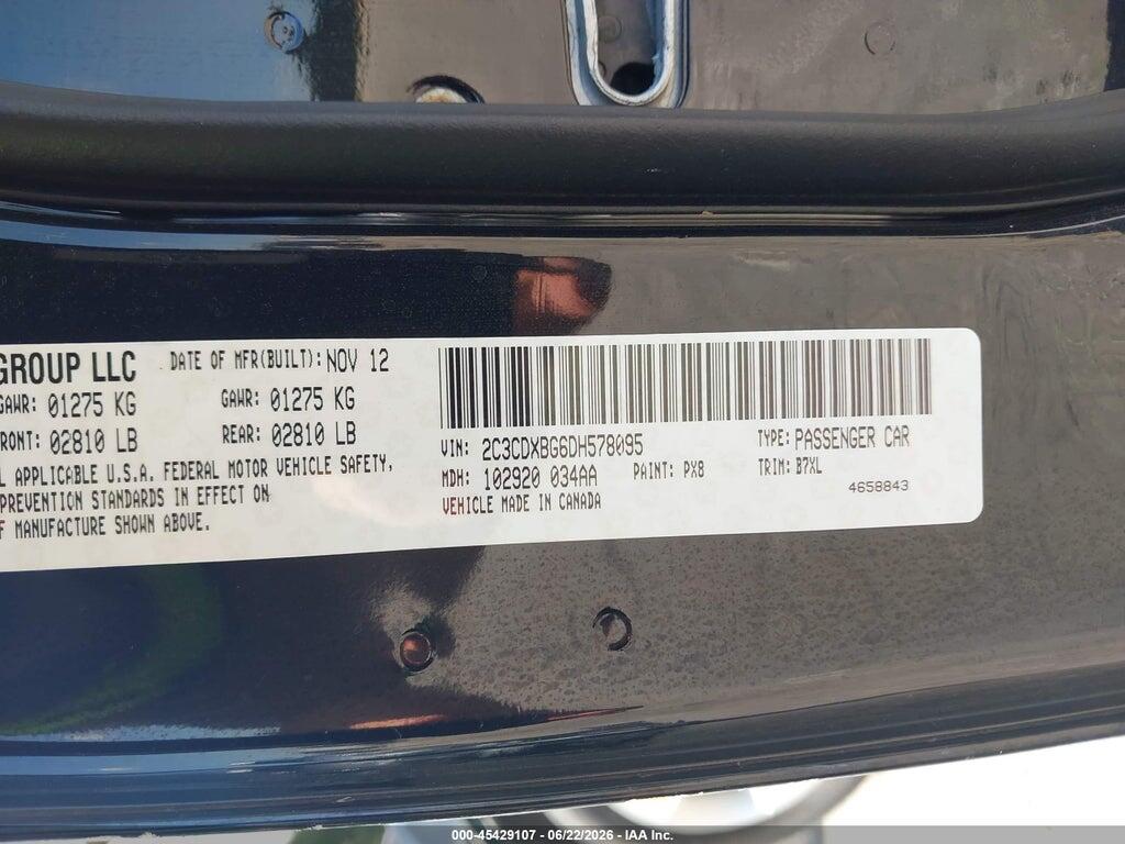 2C3CDXBG6DH578095 2013 DODGE CHARGER photo no. 9