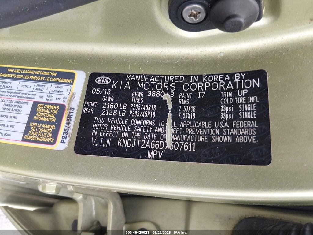 KNDJT2A66D7607611 2013 KIA SOUL photo no. 9