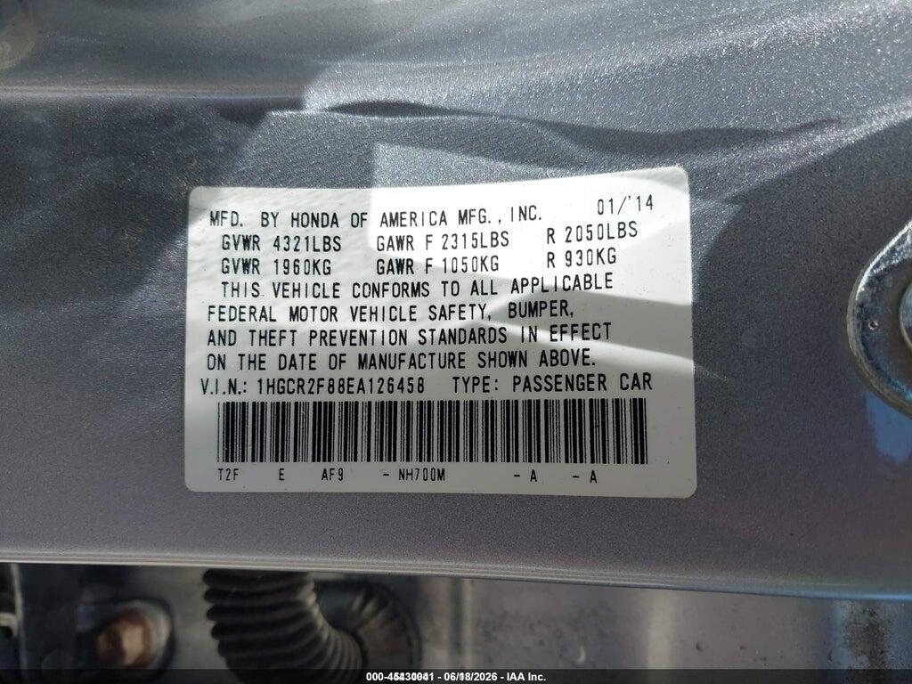 1HGCR2F88EA126458 2014 HONDA ACCORD photo no. 9