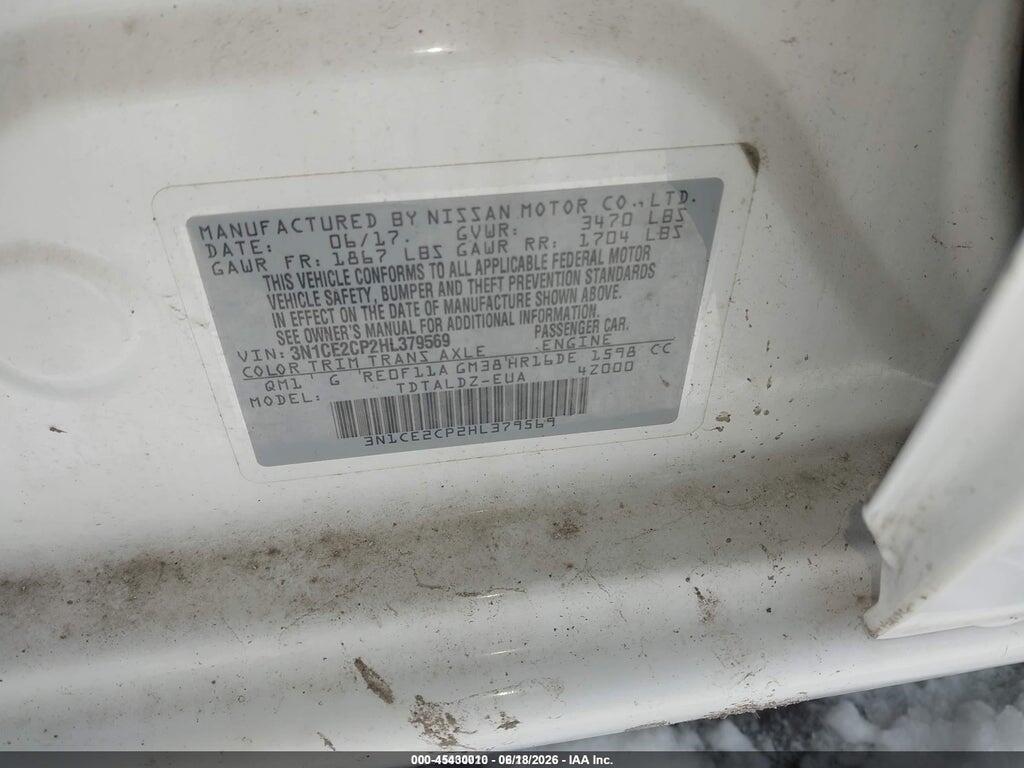 3N1CE2CP2HL379569 2017 NISSAN VERSA NOTE photo no. 9