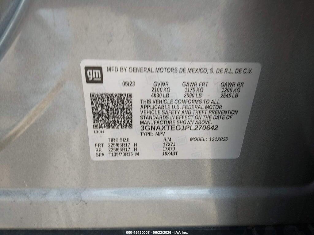3GNAXTEG1PL270642 2023 CHEVROLET EQUINOX photo no. 9