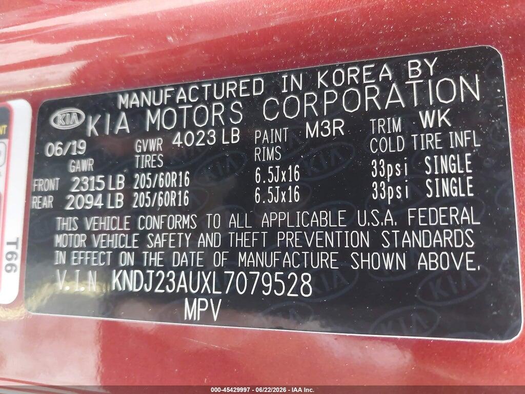KNDJ23AUXL7079528 2020 KIA SOUL photo no. 9