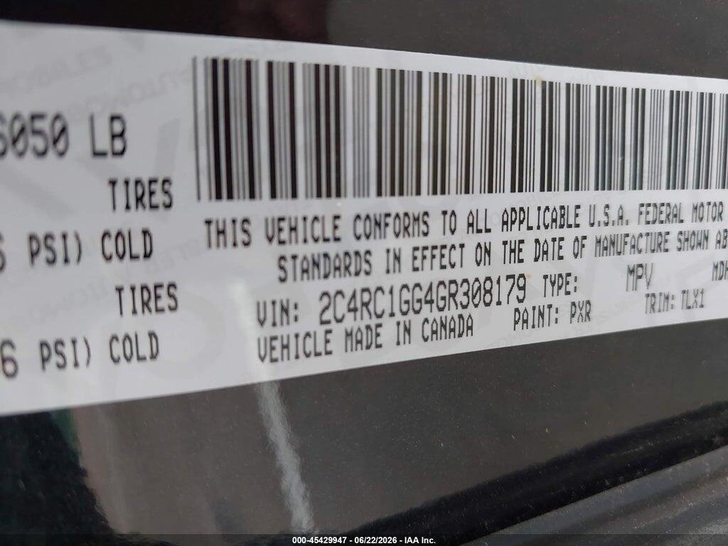 2C4RC1GG4GR308179 2016 CHRYSLER TOWN & COUNTRY photo no. 9