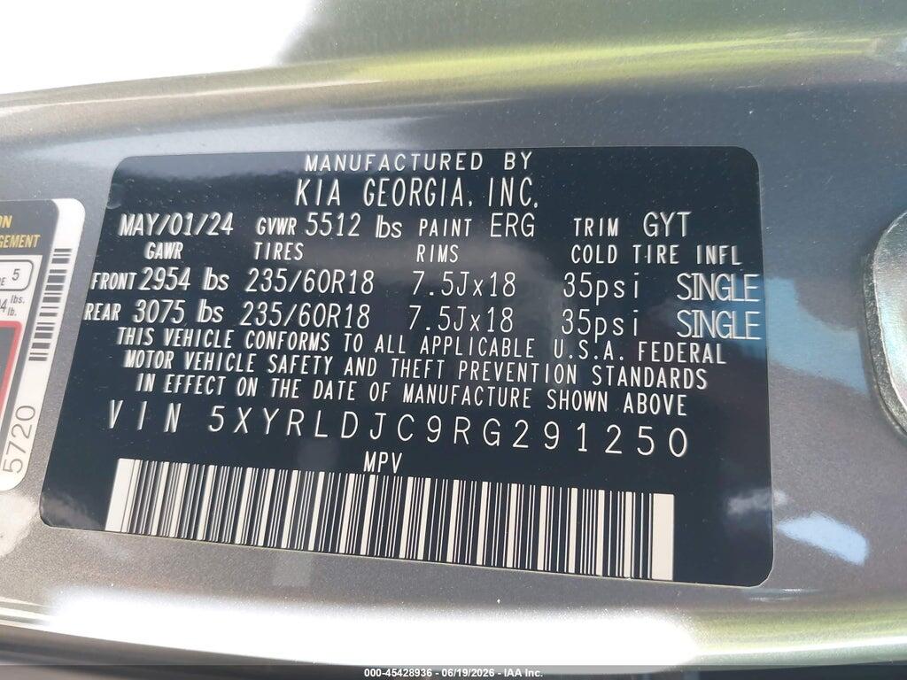 5XYRLDJC9RG291250 2024 KIA SORENTO photo no. 9