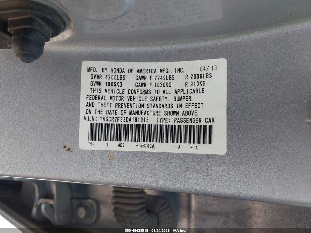 1HGCR2F33DA181015 2013 HONDA ACCORD photo no. 9
