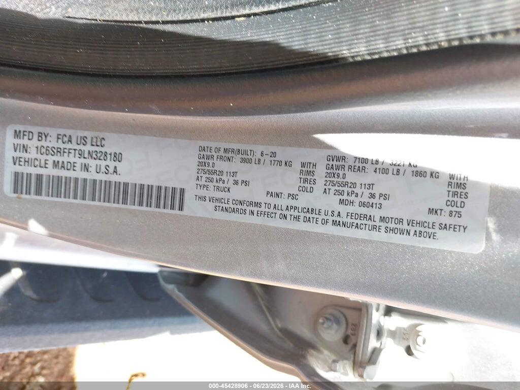 1C6SRFFT9LN328180 2020 RAM 1500 photo no. 9