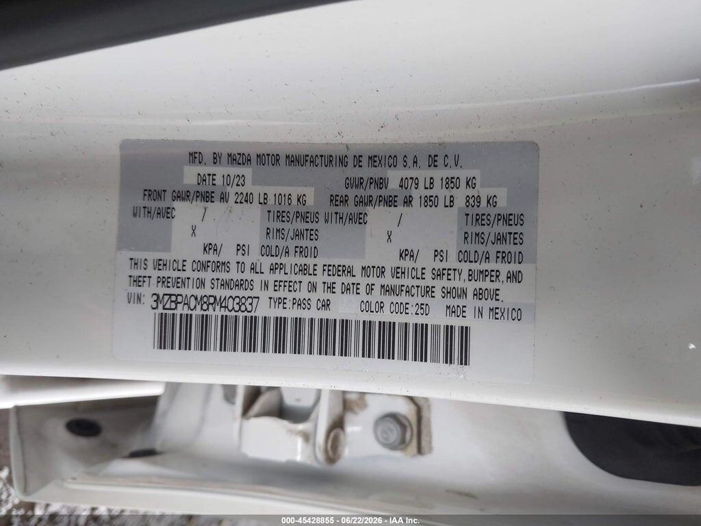 3MZBPACM8RM403837 2024 MAZDA MAZDA3 photo no. 9
