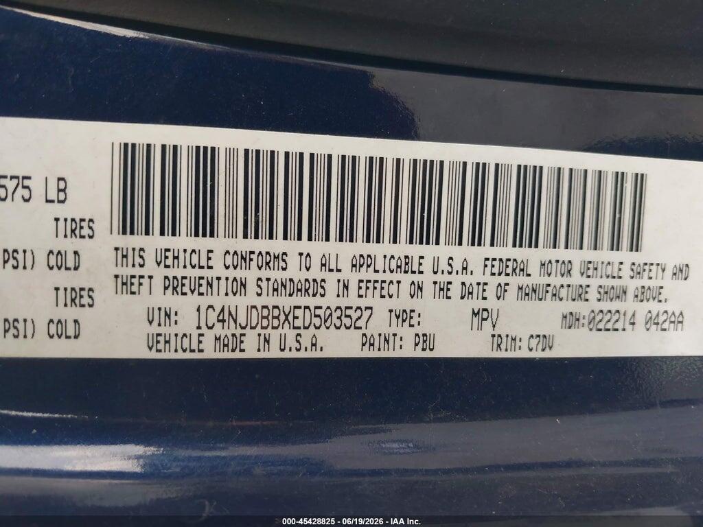 1C4NJDBBXED503527 2014 JEEP COMPASS photo no. 9