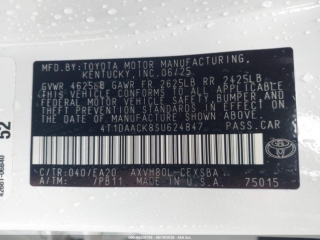 4T1DAACK8SU624847 2025 TOYOTA CAMRY photo no. 9