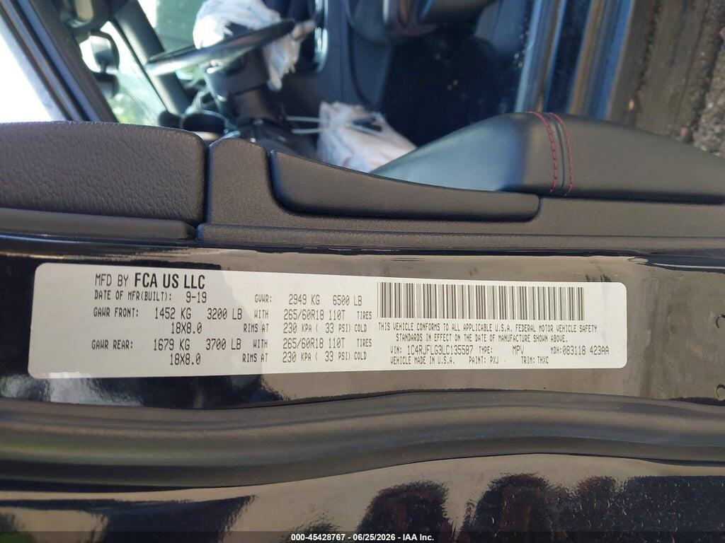 1C4RJFLG3LC135587 2020 JEEP GRAND CHEROKEE photo no. 9