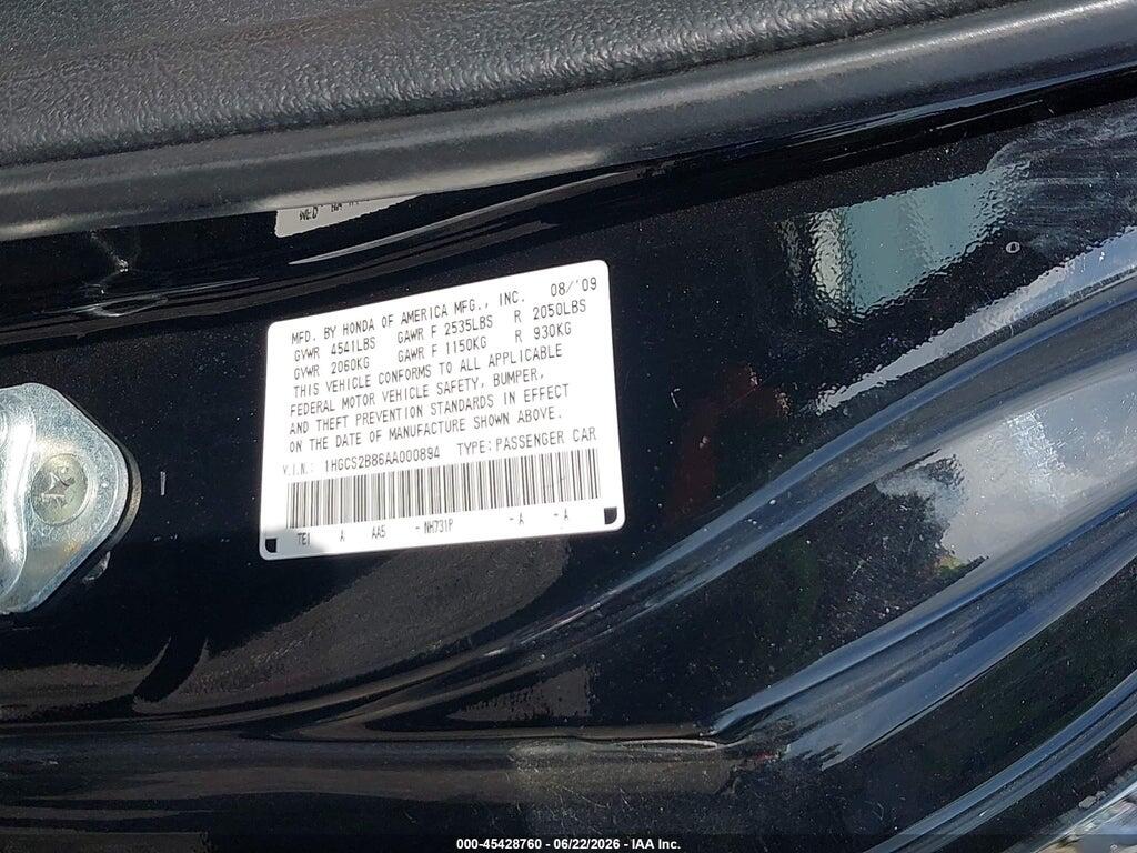 1HGCS2B86AA000894 2010 HONDA ACCORD photo no. 9