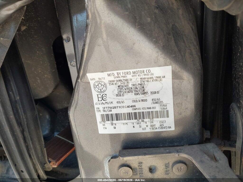 1FT7W2BT1CEC40486 2012 FORD F-250 photo no. 9