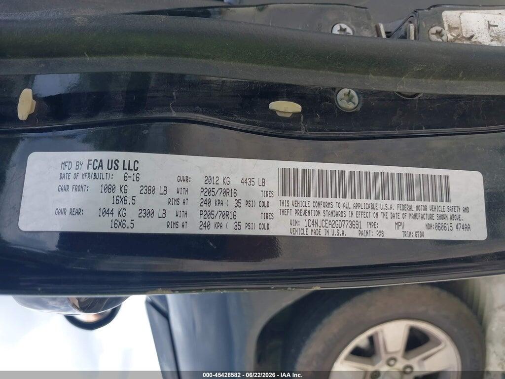 1C4NJCEA2GD773691 2016 JEEP COMPASS photo no. 9