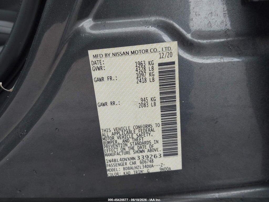 1N4BL4DVXMN339263 2021 NISSAN ALTIMA photo no. 9