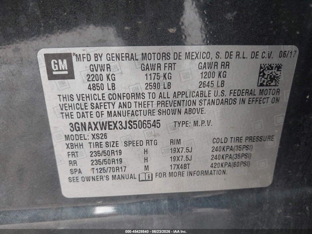 3GNAXWEX3JS506545 2018 CHEVROLET EQUINOX photo no. 9