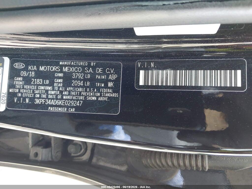 3KPF34AD6KE029247 2019 KIA FORTE photo no. 9