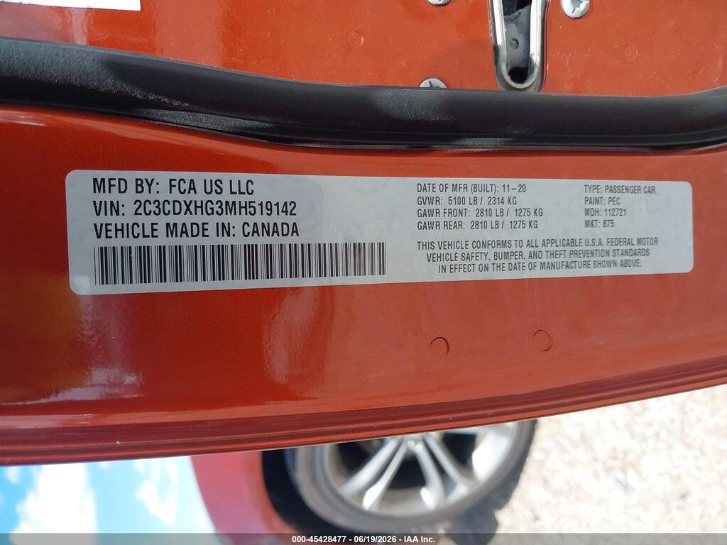 2C3CDXHG3MH519142 2021 DODGE CHARGER photo no. 9