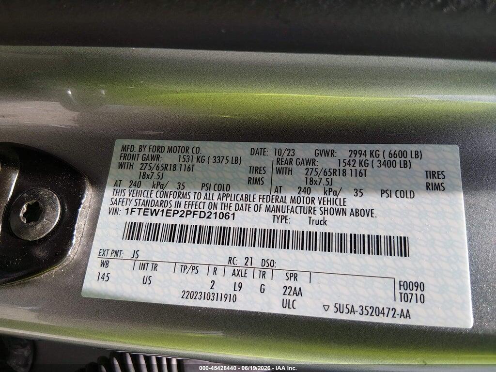 1FTEW1EP2PFD21061 2023 FORD F-150 photo no. 9