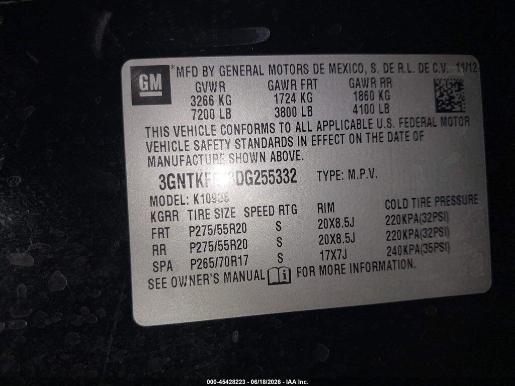 3GNTKFE73DG255332 2013 CHEVROLET AVALANCHE photo no. 9
