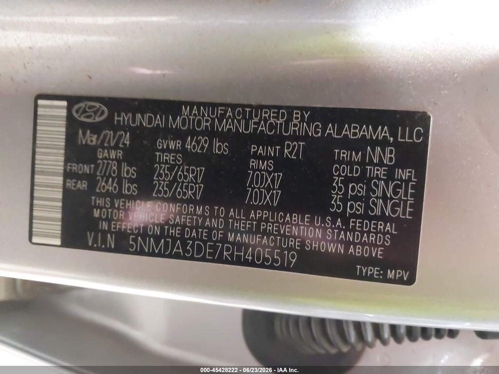 5NMJA3DE7RH405519 2024 HYUNDAI TUCSON photo no. 9