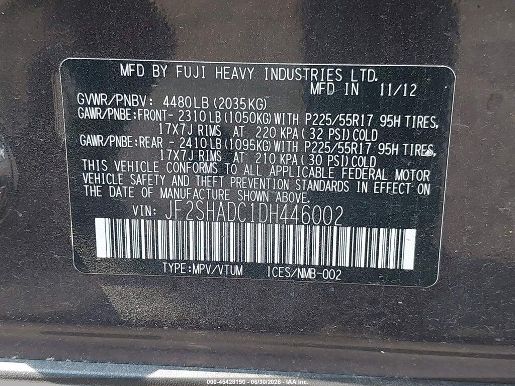 JF2SHADC1DH446002 2013 SUBARU FORESTER photo no. 9