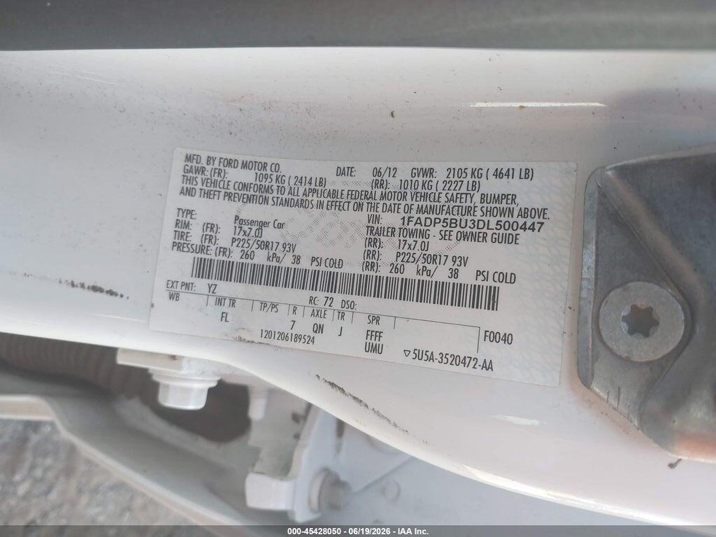1FADP5BU3DL500447 2013 FORD C-MAX HYBRID photo no. 9