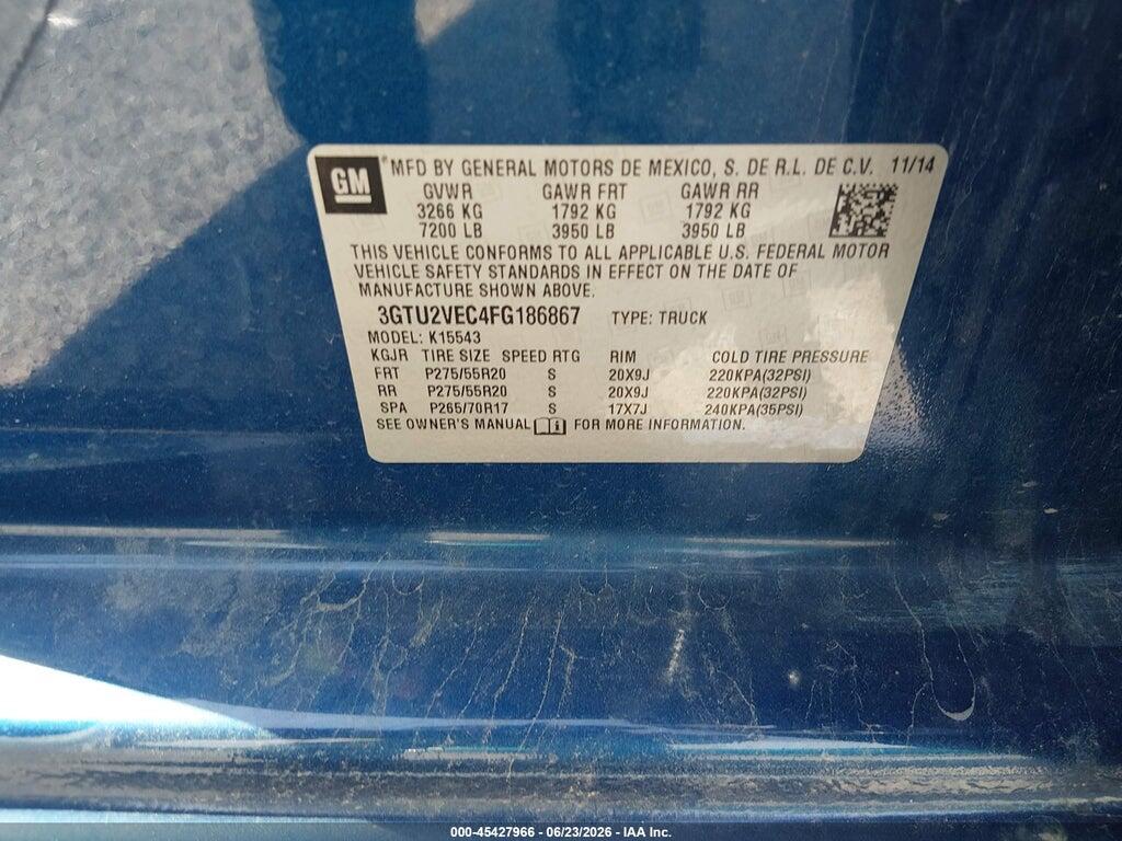 3GTU2VEC4FG186867 2015 GMC SIERRA 1500 photo no. 9