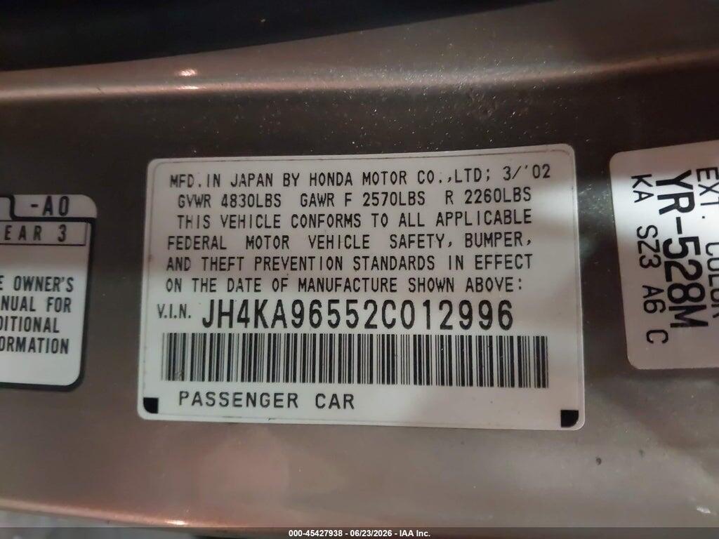 JH4KA96552C012996 2002 ACURA RL photo no. 9