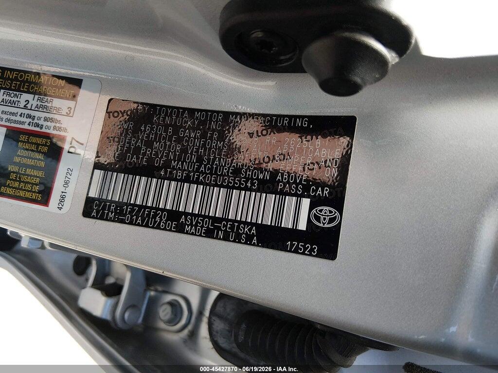 4T1BF1FK0EU355543 2014 TOYOTA CAMRY photo no. 9