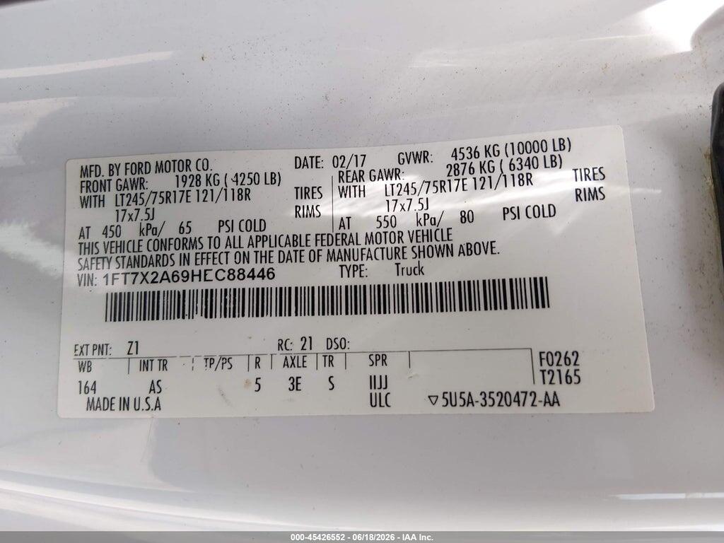 1FT7X2A69HEC88446 2017 FORD F-250 photo no. 9