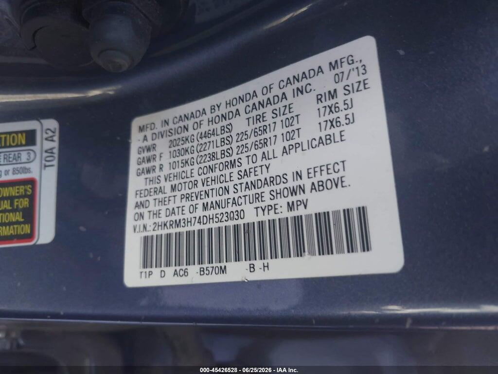 2HKRM3H74DH523030 2013 HONDA CR-V photo no. 9