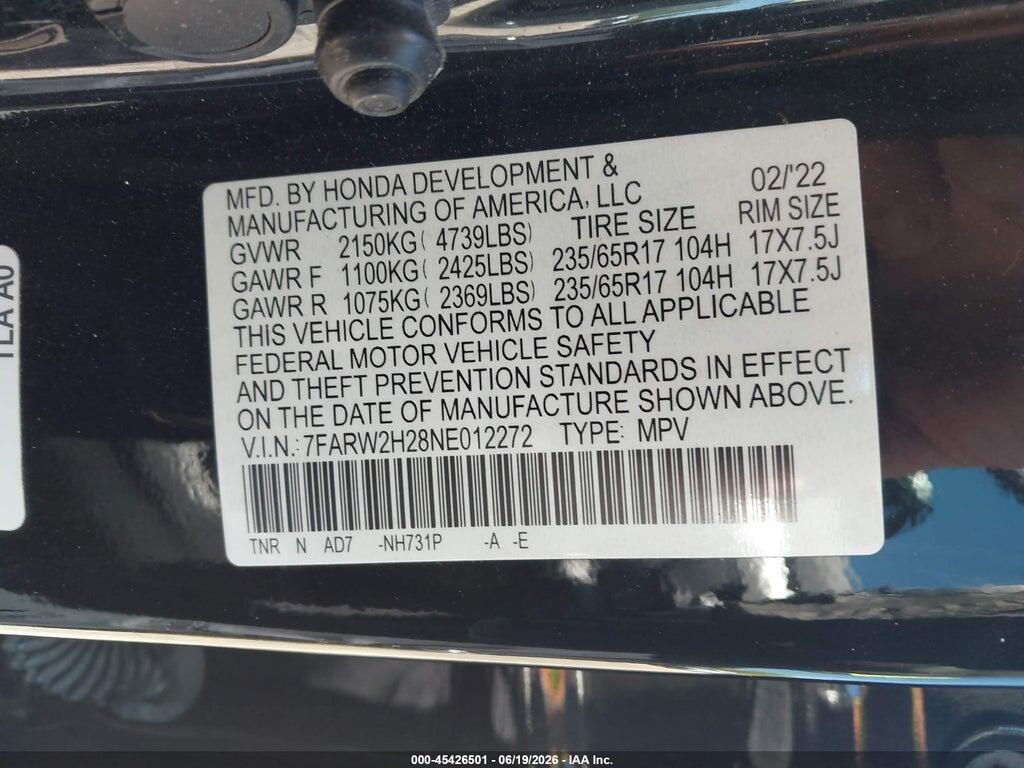 7FARW2H28NE012272 2022 HONDA CR-V photo no. 9